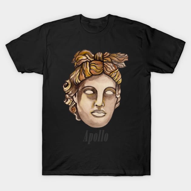 Watercolor Olimpic Apollo greek god T-Shirt by deadblackpony